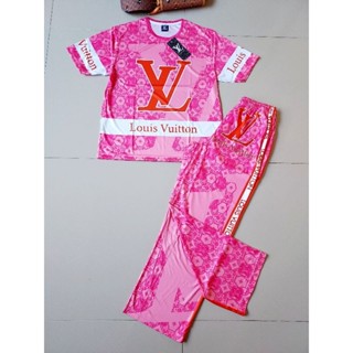 เชตเสื้อ+กางเกงขายาวทรงกระบอกผ้าไมโครลายการ์ตูนน่ารักมาก#สาวอวบ