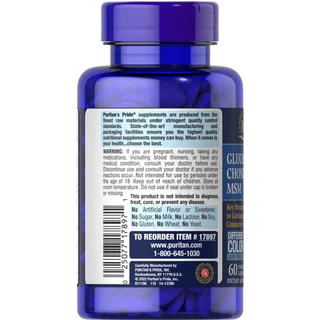 📌พร้อมส่ง แท้ 💯% Puritan's Pride Triple Strength Glucosamine, Chondroitin & MSM Joint Soother®