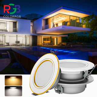 ไฟดาวน์ไลท์ LED เพดาน5W 18W Ledไฟเพดานสีทอง/เงิน/สีขาว ปกปิดในร่มไฟ AC 220V 230V 240V ไฟ Led