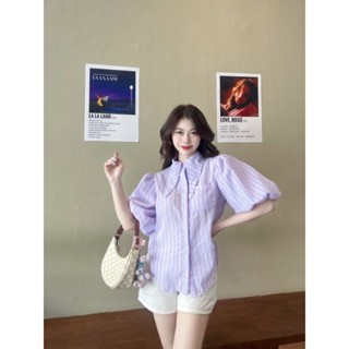 jelly shirt เสื้อเชิ้ตแต่งคอปกกระต่ายน่ารักสุดๆค่า มีกระเป๋าหน้าพร้อมส่ง