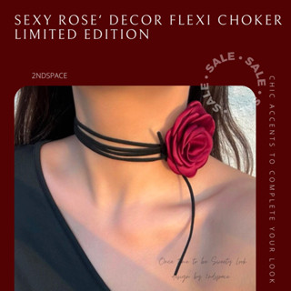 🔥SALE🔥โช้กเกอร์ดอกกุหลาบ✨แบบผูกสุดแซ่บ🌹Party Look💃Sexy Rose Flexi Choker✨🌹พร้อมส่งนะค้า