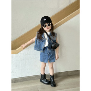 DB699 Denim Vest+Skirt เสื้อกั๊กยีนส์+กระโปรง