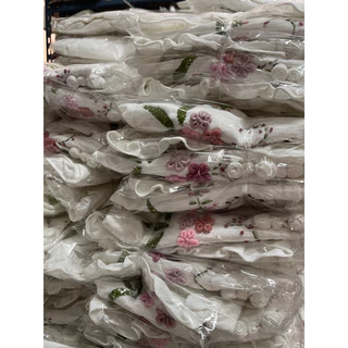 เสื้อผ้าฝ้าย เสื้อพื้นเมือง ระบาย3กระดุมปักดอก (สีดอกน่ารักมากค่ะ)