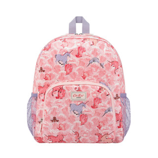 Cath Kidston Kids Classic Large Backpack with Mesh Pocket Unicorn Waves Pink