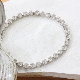 Gems Heritage : สร้อยข้อมือเพชรประกบ Round illusion diamond bracelets (blwg82)