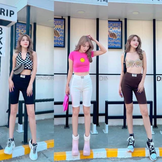 No78 กางเกงไบเกอร์ ติด tag สุดฮิต เลกกิ้งขาสั้น ผ้าร่องเล็ก มีไซส์S, XL,2XL สาวอวบ