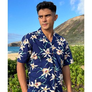 เสื้อฮาวาย PARADISE FOUND STAR ORCHID - The "OTHER MAGNUM P.I. SHIRT" NAVY