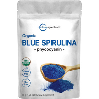 Organic Blue Spirulina Powder Phycocyanin No Fishy Smell100% Vegan Protein from Blue-Green Algae BY THE MICRO Ingredient