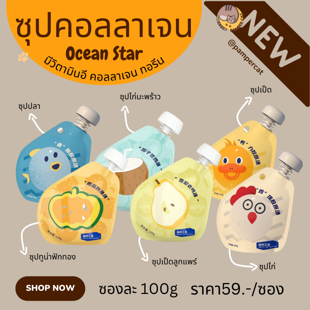 ซื้อ ซุปแมวผสมคอลลาเจน Ocean Star ซุปแมว