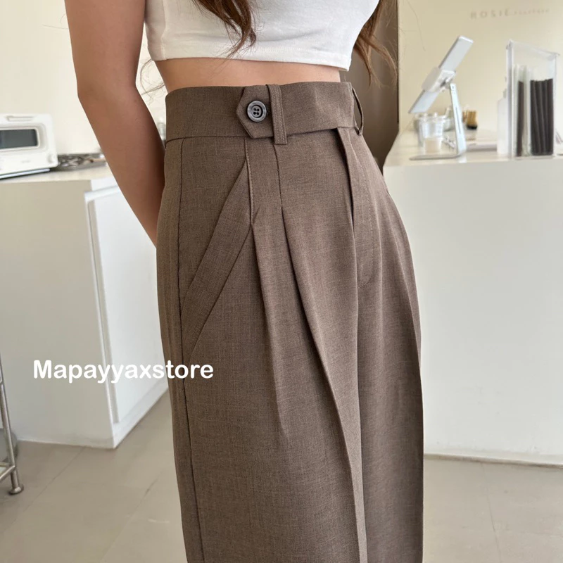 Mapayyaxstore : Tally pants กางเกงเอวสูง( รุ่นนี้มี 2 เนื้อผ้านะคะ ) 💖