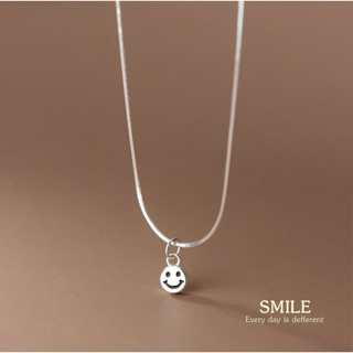 s925 Smile necklace สร้อยคอเงินแท้ น้องSmile โซ่กระดูกงู  ใส่สบาย เป็นมิตรกับผิว