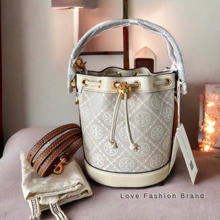 👑ผ่อน0%~แท้100%👑80534 กระเป๋าสะพาย T Monogram Jacquard Mini Bucket Bag