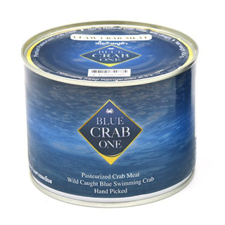 บลูแครบวัน เนื้อขาและก้ามปูกระป๋อง (พาสเจอร์ไรส์) 454 กรัม - Claw Crab Meat Pasteurized 454g Blue Crab One brand