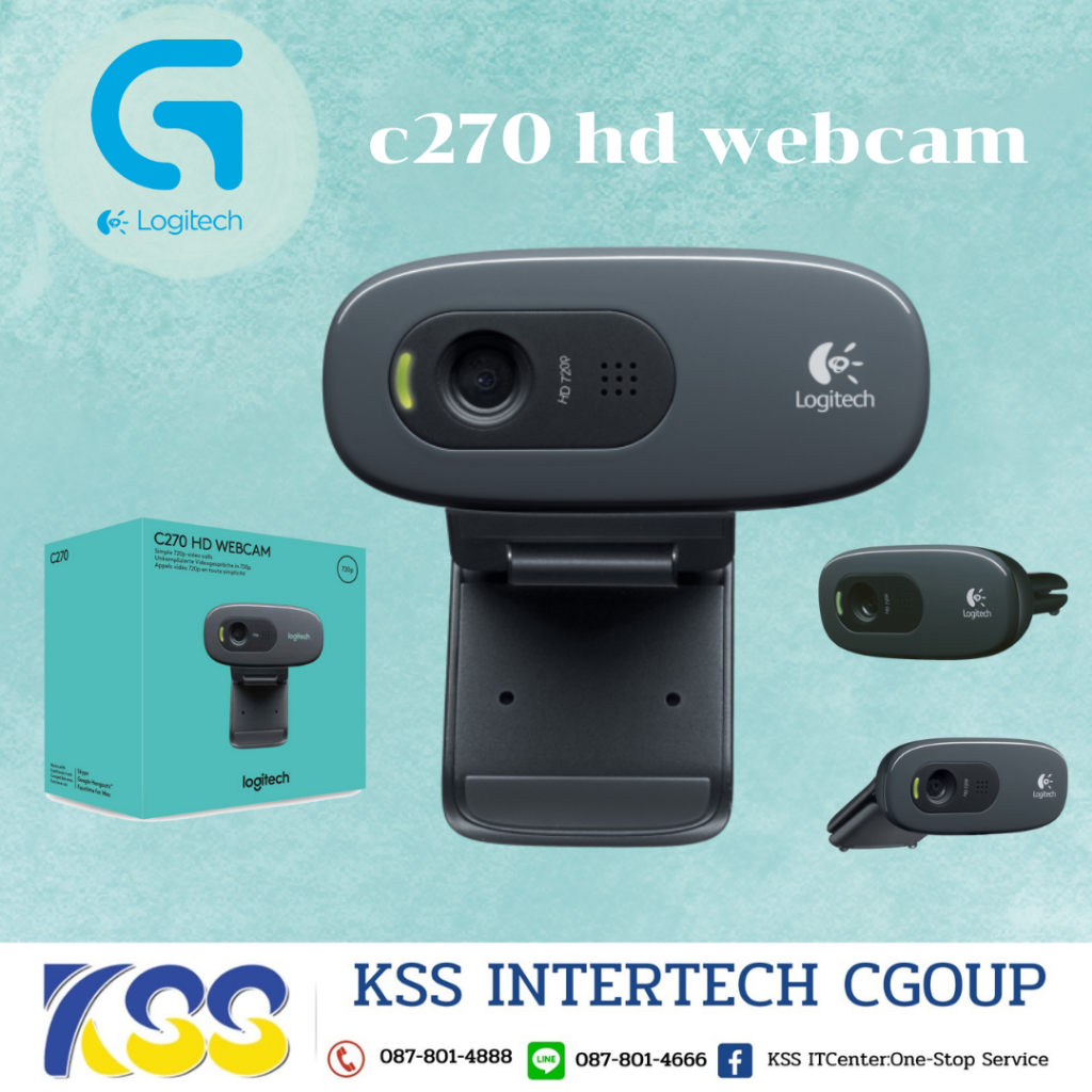 Logitech Webcam C270 กล้องเวปแคมสนทนาผ่านทางวิดีโอ HD 720p แบบ Plug and Play ประกันศูนย์ 2 ปี(ออกใบกำกับภาษีได้)