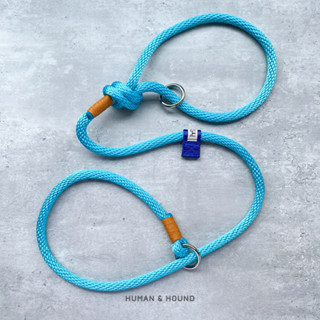 Slip Leash สี Light Blue :DOG SLIP ROPE LEASH สีฟ้า Light Blue/Blue Tab -สายจูงฝึก สายจูงสัตว์เลี้ยง คล่องตัว น้ำหนักเบา