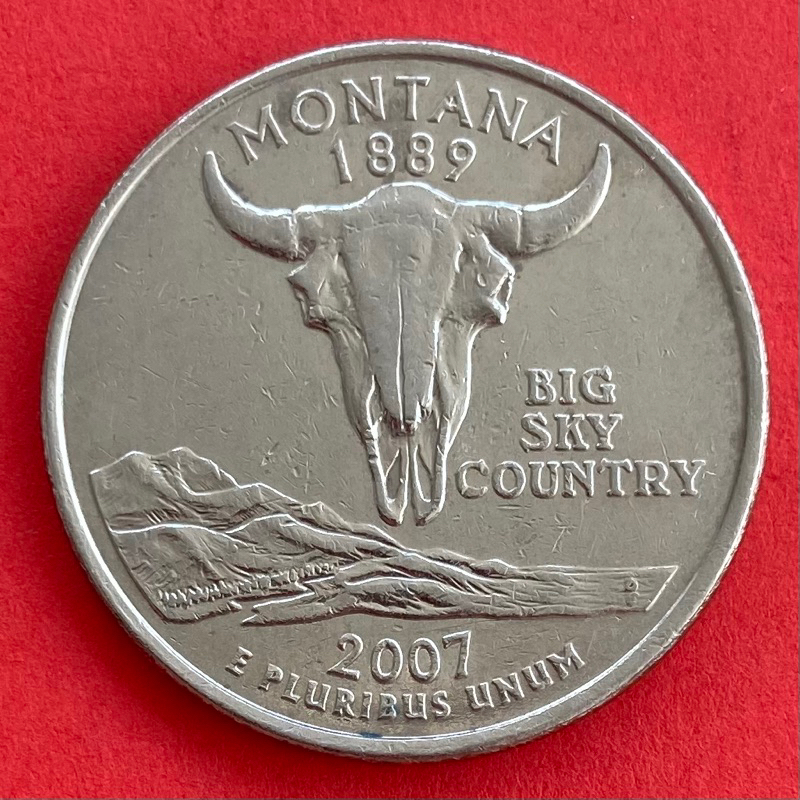 🇺🇸 เหรียญสหรัฐอเมริกา​​ USA​​ Quarter Dollar 0.25 USD ปี 2007 Montana