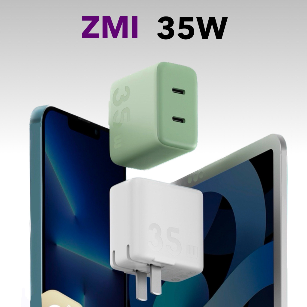 ZMI HA726 GaN 35W USB-C 2 พอร์ต หัวชาร์จเร็ว สำหรับ iphone android USB Type C PD QC Adapter Fast Charger Charge ชาร์จ