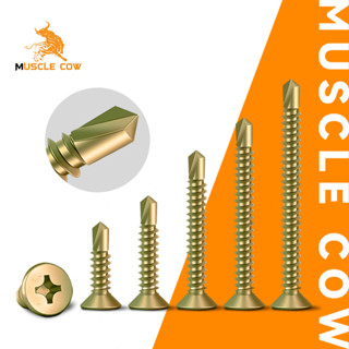 สกรูปลายสว่านหัวเตเปอร์ หัวF(แบน) สีรุ้ง ทุกความยาว[ชุดละ 50…