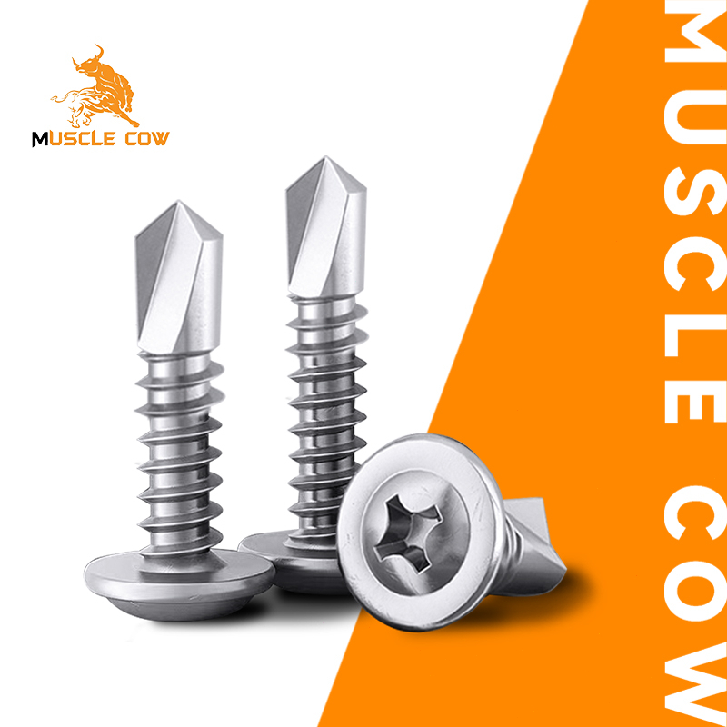 เบอร์ 8 สกรูปลายสว่าน มีให้เลือกหลายขนาด ถุงละ สกรูหัวร่ม ปลายสว่าน เจาะเหล็ก ยิงอลู เกลียวปล่อย WAF