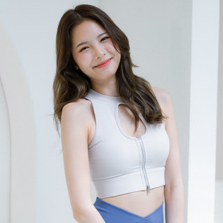 Zip Sportbra VWO2023/020 Light Grey (บราสีเทาอ่อน)