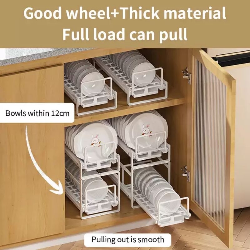 ชั้นวางถ้วยจานแบบลิ้นชักพร้อมถาดรอง Pull-out dishrack รูปที่ 6
