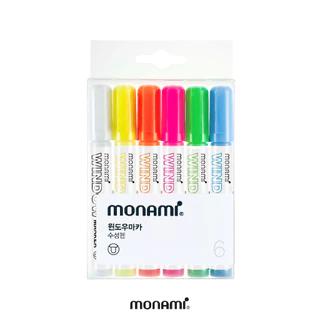 Monami Window Maker ปากกาเขียนกระจก 6 สี โมนามิ ปากกาเขียนกระจก ลบออกได้ เขียนกระดาน กระดานดำ