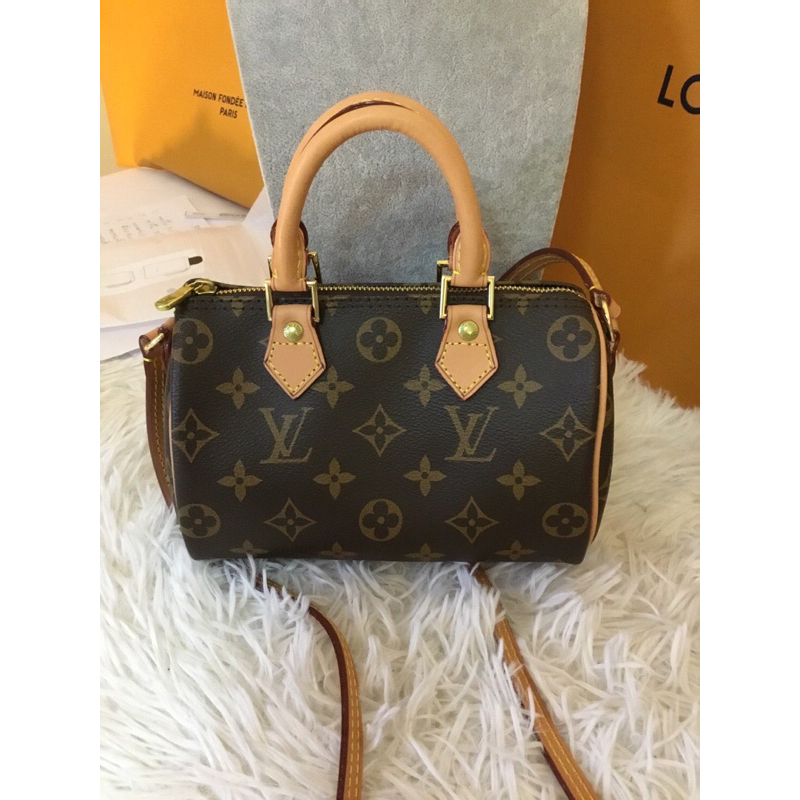 🔥Lv Speedy nano*แปลง* ลาย Monogram ผลิตจากแคนวาส Lv Keepall  แท้  น่ารักมากๆค่ะ🔥