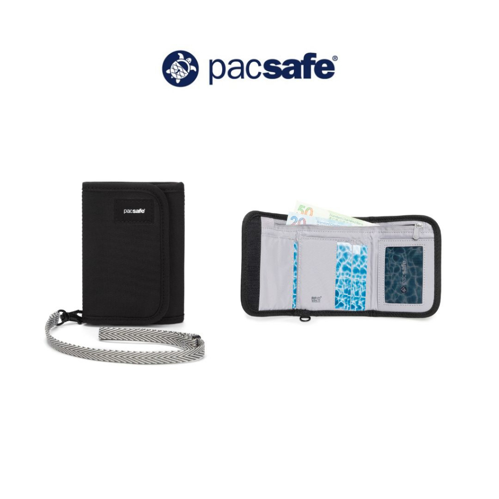 Pacsafe RFIDSAFE V125 TRIFOLD WALLET ANTI THEFT กระเป๋าสตางค์ กระเป๋ากันขโมย