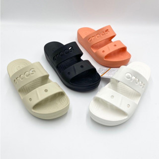 รุ่นใหม่ Crocs Baya Platform Sandal รองเท้าแตะสวนผู้หญิง รองเท้าส้นสูง รองเท้าส้นแบน เบานิ่มใส่สบาย