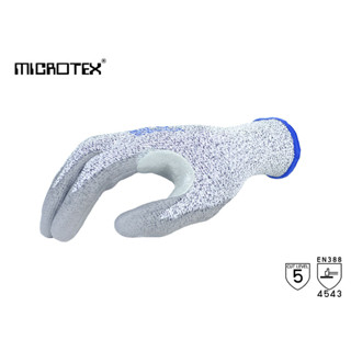 ถุงมือกันบาดเคลือบพียู MICROTEX® รุ่น CUT5 PU Strength | กันคมมีด | สัมผัสน้ำมัน | กันลื่น