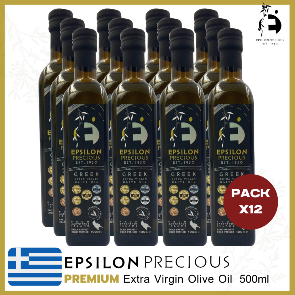 [PackX12] Epsilon Precious PREMIUM Extra Virgin Olive Oil 500ml - Bottle น้ำมันมะกอกบริสุทธิ์พิเศษ