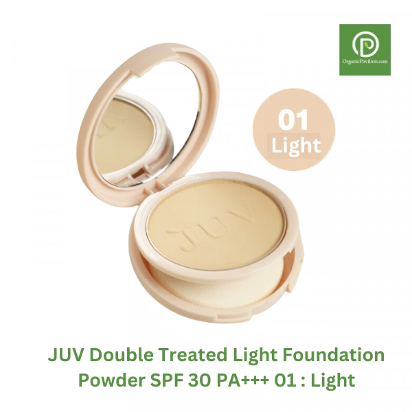JUV แป้งทาหน้าผสมรองพื้น เบอร์ 01 - Light Double Treated Light Foundation Powder SPF 30 PA+++ 01 - Light (9g)