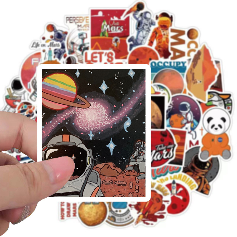 ✨พร้อมส่ง✨ลายการ์ตูนอะนิเมะ NASA MARS 50แผ่น กันน้ำ สติ๊กเกอร์ ใช้ซ้ำได้ กระโปรงหลังรถ โทรศัพท์มือถือ วันพีซ  สเก็ตบอร์ด