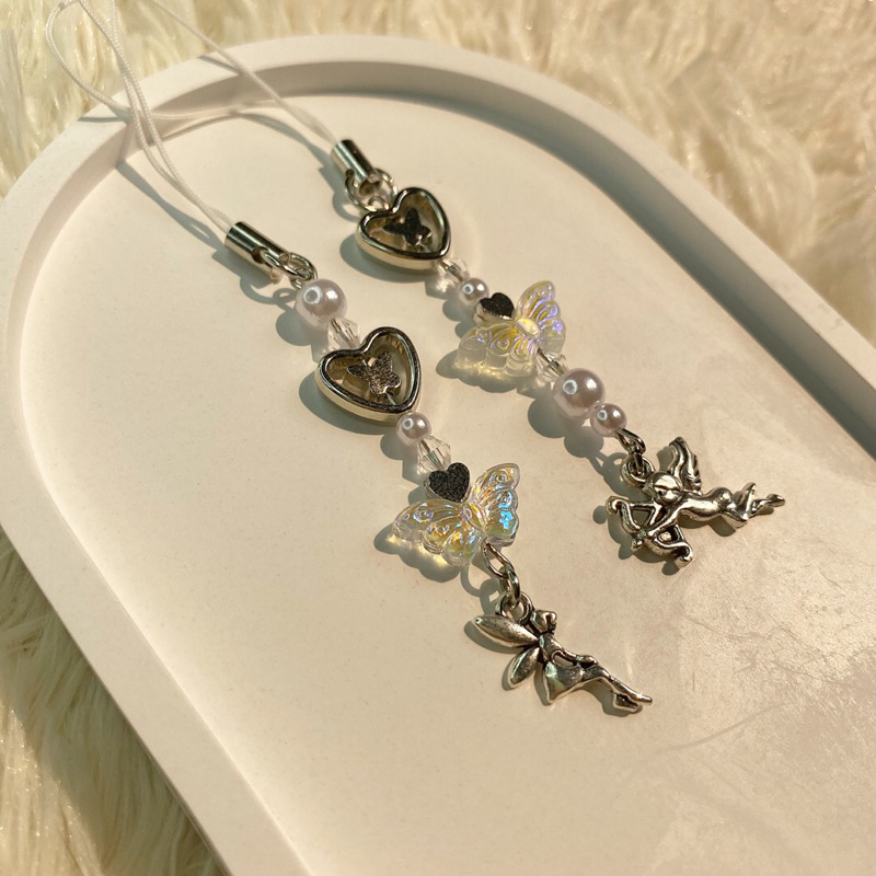 ♡ keychain | พวงกุญแจ ꒰ᐢ⸝⸝•༝•⸝⸝ᐢ꒱ଓ⸒⸒ แฟรี่ คิวปิด โทนขาวๆเลย อ่านรายละเอียดก่อนสั่งด้วยนะคะ