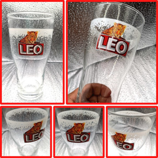 แก้วลีโอ แก้วเบียร์ลีโอ ทรงสูง สูง8นึ้ว ขนาด 380Ml. Leo glass