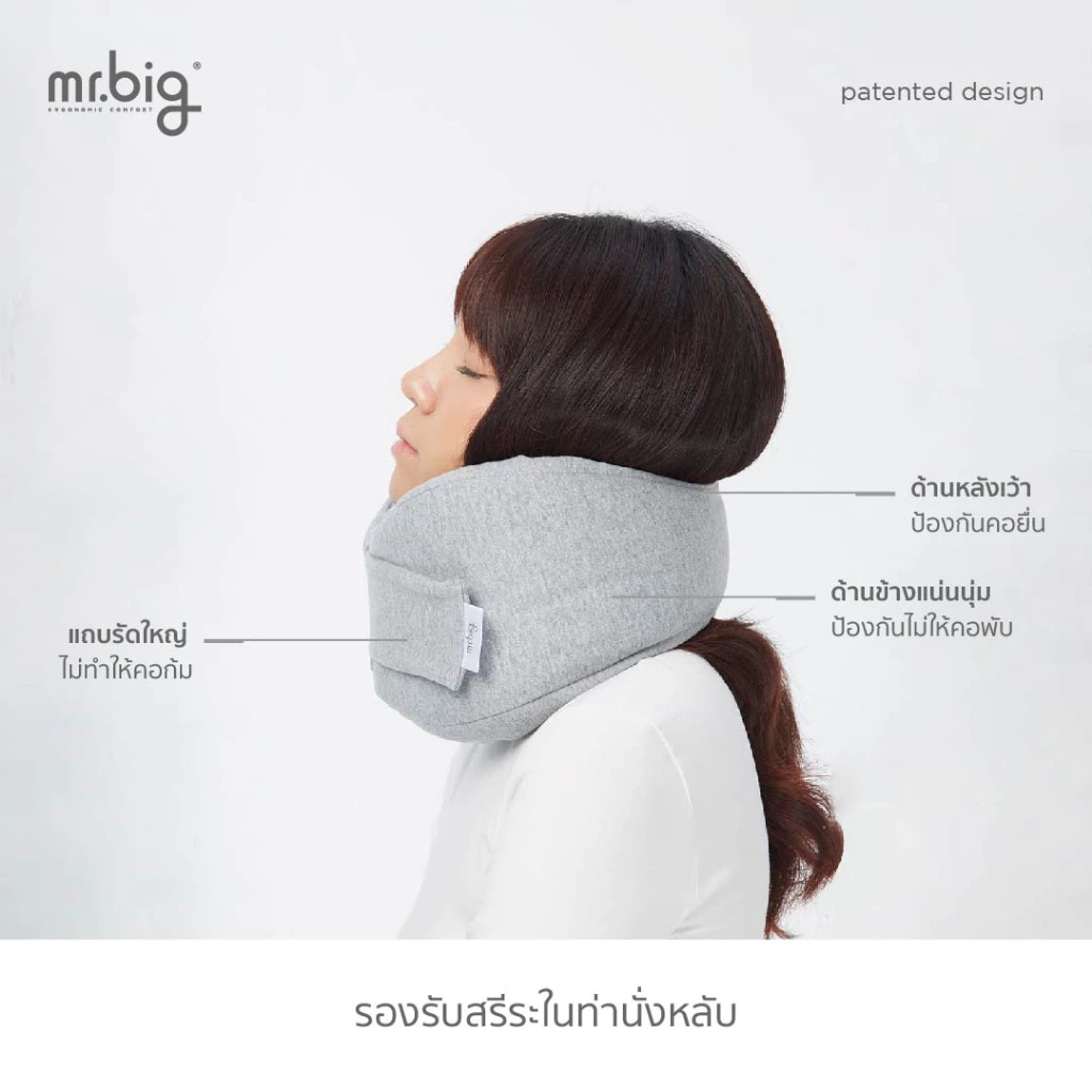 Mr.Big Travel Pillow หมอนรองคอ รองรับสรีระคอ 360 องศา ป้องกันคอพับ นั่งหลับไม่ปวดคอ thumbnail 6