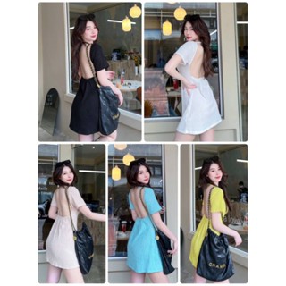 Summer mini dressเดรสเปิดหลัง ใส่รับหน้าร้อนทะเล พร้อมส่ง