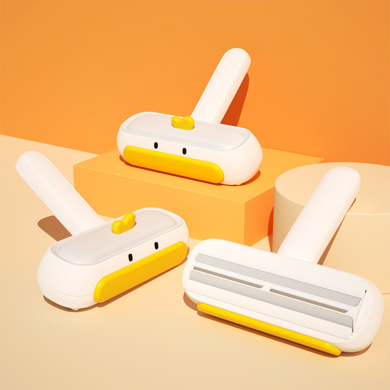 แปรงรูดขนสัตว์เลี้ยง ลายเป็ด รุ่นอัพเกรด แปรงเก็บขนสัตว์เลี้ยง อุปกรณ์กำจัดขน ที่เก็บขนแมว หมา ST