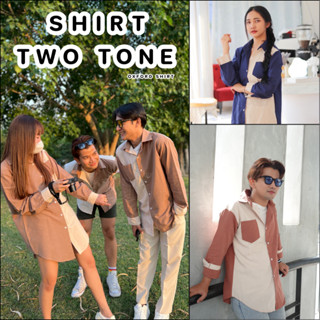 เสื้อเชิ้ตทูโทนชาย&amp;หญิง คอปกแขนยาวหลากหลายสี ผ้าoxford two tone shirt