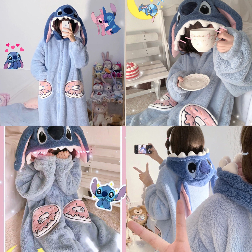 🍑 ชุดน่ารัก Stitch สติช สีน่ารัก ชุดคอสเพลย์ ชุดนอน ชุดแฟนซี ชุดปาร์ตี้ ชุดกันหนาว เสื้อกันหนาว ชุดมาสคอต 19005