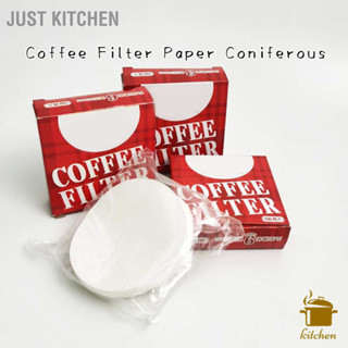 Just Kitchen 100Pcs Coffee Filter Paper Coniferous Wood Round Shaped Drip Pot Making Accessory for Home Office