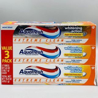 ***ลดต่ำกว่าทุน*** ยาสีฟัน Aquafresh Extreme Clean Whitening Action 5.6 oz (158.7 g) จากอเมริกา Aqua fresh