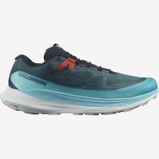 SALOMON SHOES ULTRA GLIDE 2 MEN WIDE ATLANTIC DEEP/BLUE RADIANCE/FIERY RED -  รองเท้าวิ่งเทรลหน้าเท้ากว้างผู้ชาย