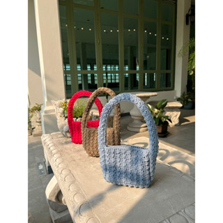 COS crochet bag handmade กระเป๋าเชือกถักสไตล์เกาหลี กระเป๋าถัก กระเป๋าไหมพรม (พร้อมส่ง)