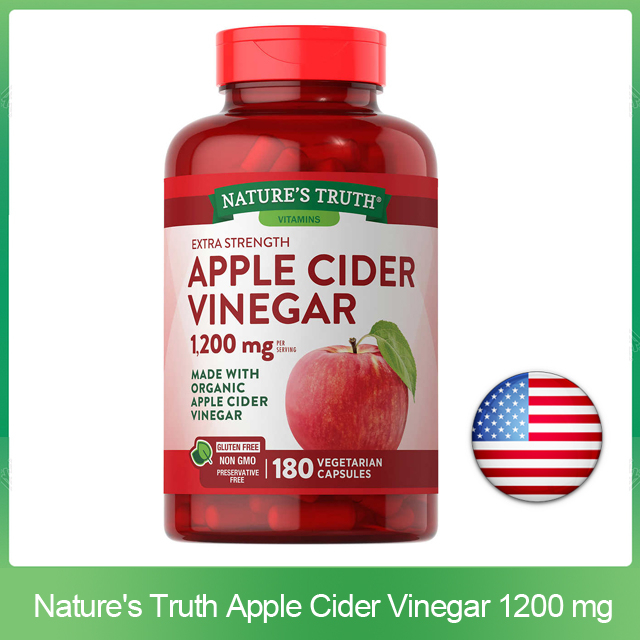 (Exp.08/2025)Nature's Truth Apple Cider Vinegar 1200mg 180 CAPSULES แอปเปิ้ลไซเดอร์