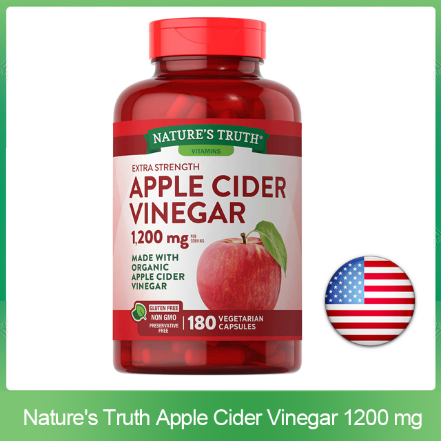 (Exp.10/2027)Nature's Truth Apple Cider Vinegar 1200mg 180 CAPSULES แอปเปิ้ลไซเดอร์