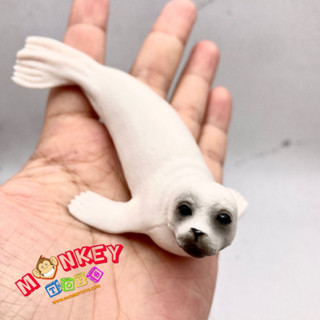 Monkey Toys - โมเดลสัตว์ แมวน้ำ ขาว  ขนาด 9.50 CM (จากหาดใหญ่)