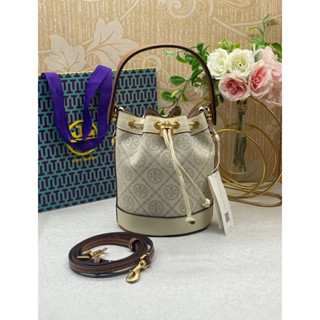 TORY BURCH T MONOGRAM JACQUARD BUCKET BAG