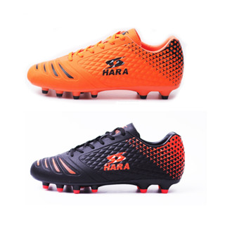 รองเท้าฟุตบอล HARA SPORT รุ่น F14T สีดำ-สีส้ม รองเท้าสตั๊ด FOOTBALL รองเท้ากีฬา