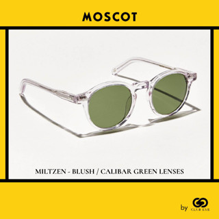 MOSCOT แว่นกันแดด มอสคอต รุ่น MILTZEN สีกรอบ BLUSH สีเลนส์ CALIBAR GREEN ไซซ์ 49 ของแท้ มีประกัน